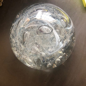 Beautiful paperweight clear with swirls‎ and bubbles